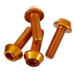 DRC D5852320 DRC ALUMINUM M6 TAPER BOLTS 20MM GOLD 4PCS