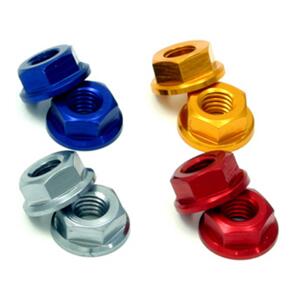 DRC D5853501 DRC ALUMINUM M6 FLANGE NUTS BLACK 4PCS