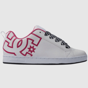 DC SHOES WOMENS COURT GRAFFIK WHITE/PINK/BATTLESHIP