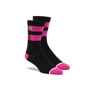 100% FLOW PERFORMANCE SOCKS BLACK/FLUO PINK 