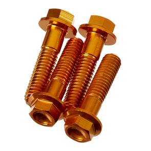 DRC ALUMINUM M6 FLANGE BOLTS 25MM GOLD 4PCS