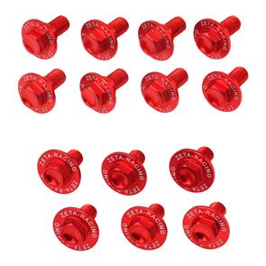 ZETA ALUMINUM BOLT SET PLASTICS SUZ RMZ250 '10-18 17PCS RED