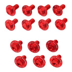 ZETA ALUMINUM BOLT SET PLASTICS SUZ DRZ400S/SM 14PCS RED