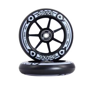 DISTRICT W-SERIES 110 X 24MM ALLOY CORE WHEEL BLACK/BLACK PU-TWIN PACK