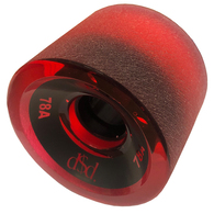 DOUBLE$DOWN LONGBOARD WHEELS TRANSLUCENT RED 69MM