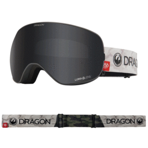 DRAGON X2S GOGGLE - 686 CAMO / LL DARK SMOKE + LL ROSE