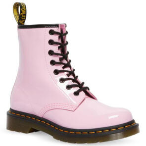 DR MARTENS 1460 W 8 EYE BOOT PALE PINK PATENT LAMPER