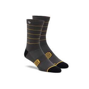 100% ADVOCATE PERFORMANCE SOCKS CHAR/MUSTARD 