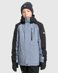 QUIKSILVER MISSION BLOCK SNOW JACKET - FLINT STONE