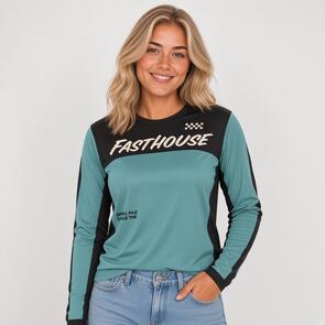 FASTHOUSE 2023 WOMENS CLASSIC MERCURY LONG SLEEVED JERSEY BLACK/TEAL