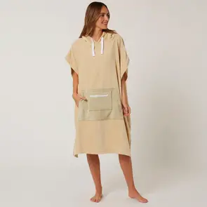 OCEAN N EARTH LADIES DAYDREAM HOODED PONCHO BEIGE