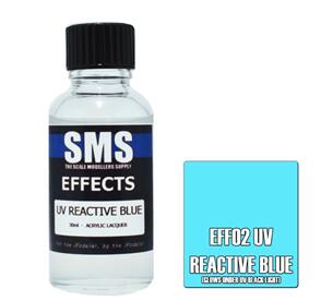 SMS AIRBRUSH PAINT 30ML EFFECTS UV REACTIVE BLUE ACRYLIC LACQUER SCALE MODELLERS SUPPLY