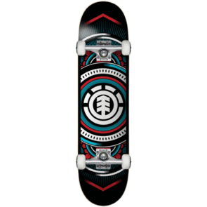 ELEMENT HATCHED RED BLUE COMPLETE SKATEBOARD 7.75