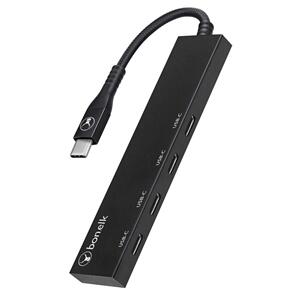 BONELK LONG-LIFE USB-C TO 4 PORT USB-C 3.0 SLIM HUB (BLACK)