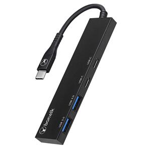 BONELK LONG-LIFE USB-C 4-IN-1 MULTIPORT SLIM HUB (BLACK)