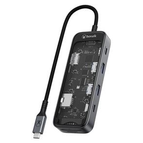 BONELK BONELK VISION LONG-LIFE USB-C TO 8-IN-1 MULTIPORT HUB (CLEAR)