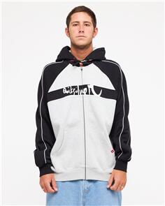 QUIKSILVER MENS YG OPERATOR ZIP UP HOODIE LIGHT GREY HEATHER