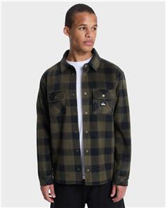 QUIKSILVER MENS BERING STRAIT CHECK LONG SLEEVE SHIRT CREAM
