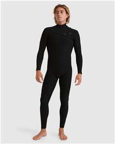QUIKSILVER MENS 3/2MM HIGHLINE CHEST ZIP STEAMER BLACK