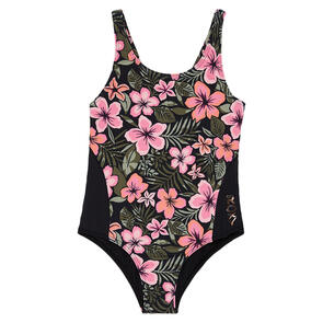 ROXY GIRLS ACTIVE FLORAL RG ONE PIECE ANTHRACITE FEARLESS FLORAL