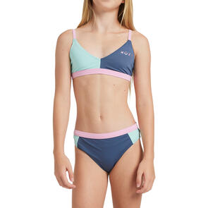 ROXY GIRLS COLORBLOCK TRI SET VINTAGE INDIGO