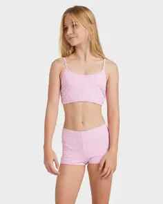 ROXY BICO PAPER CROP TOP SET BONBON SHADOW TROPICS