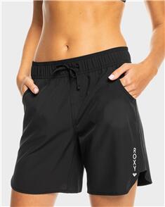 ROXY WOMENS WAVE 7" BOARDSHORTS (KVJ0) ANTHRACITE ANTHRACITE
