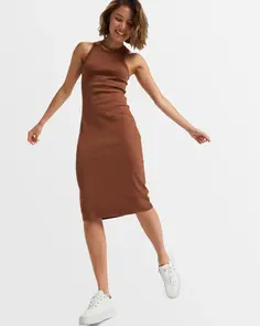 ROXY BASELINE MIDI DRESS CAMBRIDGE BROWN