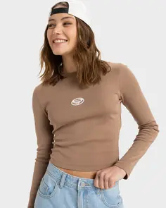 ROXY LS BABY TEE PORTABELLA