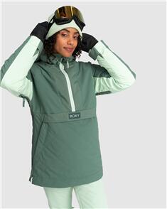 ROXY RADIANT LINES OVERHEAD SNOW JACKET - DARK FOREST