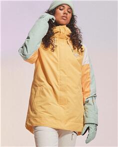ROXY HIGHRIDGE HOODIE SNOW JACKET - SUNSET GOLD