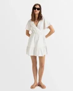 ROXY SUN AND SAND MINI DRESS SNOW WHITE