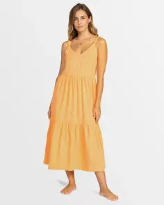 ROXY WAITING LINE MIDI DRESS PAPAYA