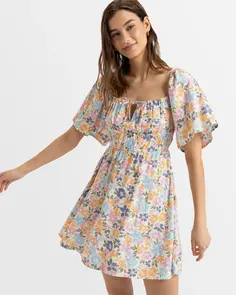 ROXY SUN SYMPHONY MINI DRESS PAPAYA EPHEMERE APPA