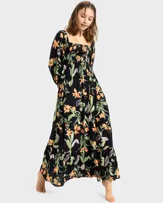 ROXY BLACK SANDS DRESS ANTHRACITE ISLAND ES