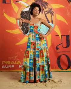 ROXY ATLAS SUNSHINE COASTLINE MAXI DRESS ATLAS ATLAS PRINT