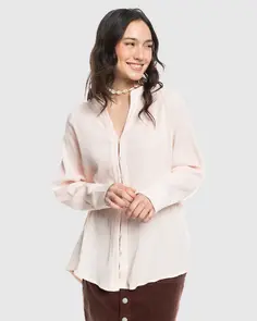 ROXY BLUE MORNING SHIRT PALE DOGWOOD