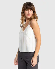 ROXY SANTORINI CAMI STRIPE TOP EGRET KEEP IT SIMPLE