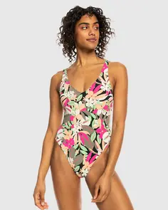 ROXY PT BEACH CLASSICS ONE PIECE ANTHRACITE PALMSONG