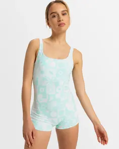 ROXY BEACH BUM CHECK BOYLEG ONEPIECE BEACH GLASS BEACH BUM CHECK