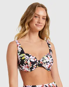 ROXY PT BEACH CLASSICS UW DCUP BIKINI TOP ANTHRACITE NEW LIFE