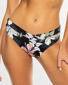 ROXY PT BEACH CLASSICS MODERATE BIKINI BOTTOM ANTHACITE SUNNY FLORAL