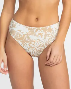 ROXY PALM PALM MIDWAIST HL MODERATE BIKINI BOTTOM GINGER ROOT SUNTRIP