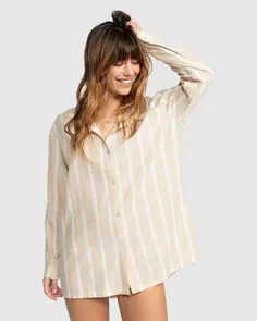 ROXY NEW BLUE RIPTIDE COVERUP GINGER ROOT KEEP IT