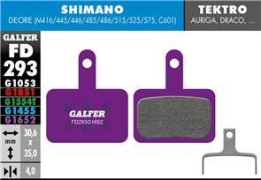 GALFER FD293 BRAKE PADS SHIMANO DEORE, TEKTRO AURIGA G1652 E-BIKE