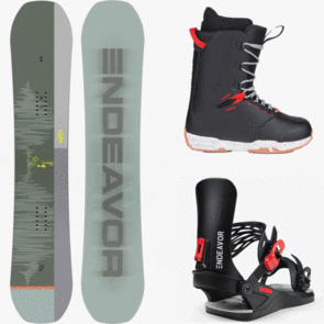 ENDEAVOR SNOWBOARDS RANGER, BOOTS AND BINDINGS PACKAGE