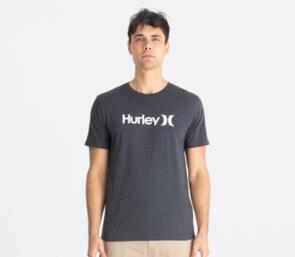 HURLEY EVERYDAY WASHED ONE AND ONLY SOLID TEE BLACK HTR