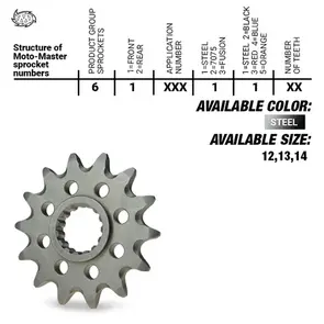 MOTO MASTER 61.052.11.13 SPROCKET FRONT STEEL 13 TOOTH SHERCO