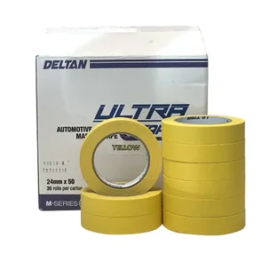 DELTAN DT2450 ULTRA TAPE AUTOMOTIVE MASKING TAPE YELLOW 24MM X 50M BOX OF 36