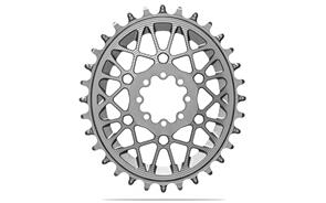 ABSOLUTE BLACK OVAL SRAM T-TYPE TRANSMISSION DM BOOST (148) CHAINRING - 3MM OFFSET TITANIUM